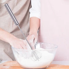 2.36*2.36*13.58in Silver Ss Whisks Hand Push Semi Automatic Egg Beater Mixer