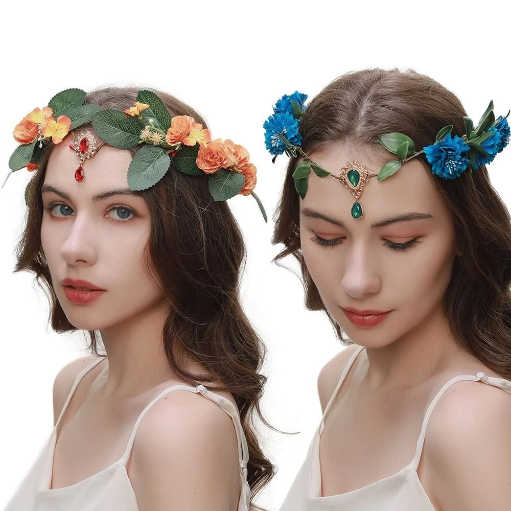 Crystal Forehead Bohemian Headdress Hair Jewelry Hair Ornament Tiara for Women