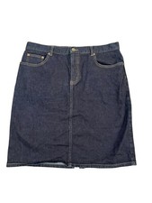 VTG Ralph Lauren Jeans Co Denim Jean Skirt Knee Length Sz 14 Y2K Logo Preppy