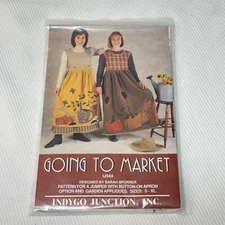 Going to Market Pattern Jumper Apron Sizes Small  X Large  Indygo Junction, Inc