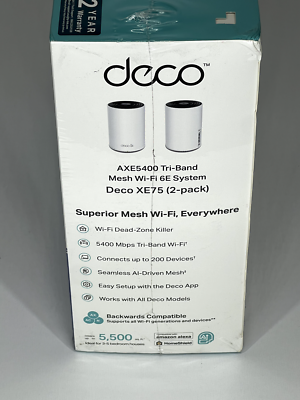 Tp-Link | Deco AXE5400 Tri-Band Mesh Wi-Fi 6E System | Deco XE75