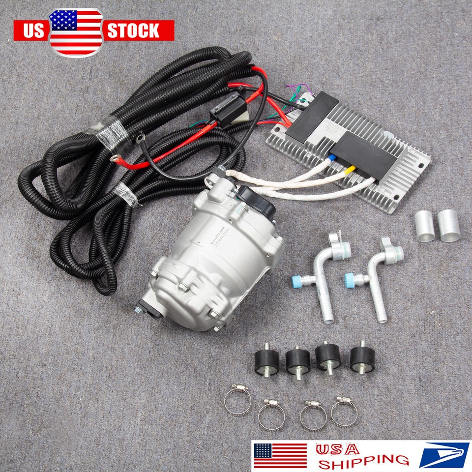 12V Auto Electric AC Compressor Universal For AC Air Conditioning Car ...