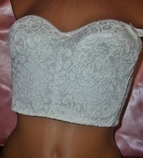 Verf&uuml;hrerische Nylon Spitzen Corsage Gr. 70B Sariana wei&szlig; ungetragen (A31)