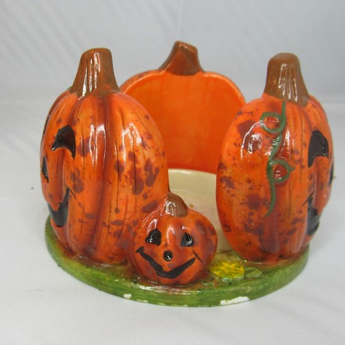 Jack O Lantern Pumpkin Patch Ceramic Candle Holder Autumn Fall Halloween Decor Ebay Jack O Lantern Pumpkin Patch Ceramic Candle Holder Autumn Fall Halloween Decor Ebay