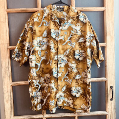 The Original Cascade Men's Hawaiian Floral Shirt, Size L