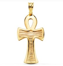 Pendente Oro 18K 750 Mls. Croce Della Vita Egiziana 34 X 18 MM. 5,60 Grams