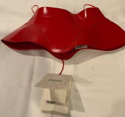 Alexander Mcqueen Leather Corset Belt, Style# 747123Q5ALE, Size 40, Red, $2390