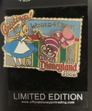 Greetings From Disneyland® Resort 2006 Alice and Cheshire Cat Disney Pin