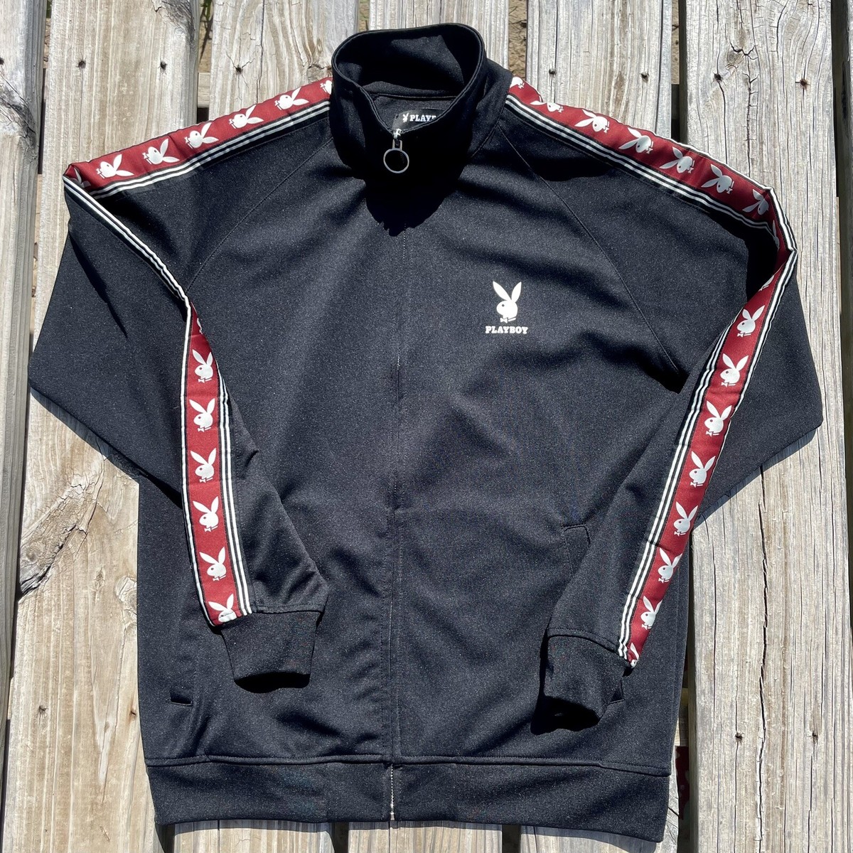 Pacsun x Playboy Logo Tape Track Jacket Men's Size S Small Pacsun x Playboy Logo Tape Track Jacket Men's Size S Small
