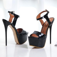 Women's Drag Queen Sandals Platform Crossdresser Peep-Toe Heels Stiletto Shoes