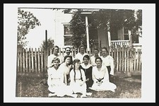 Rppc, Mysterious, NINE WOMEN, ONE MAN, White Dresses except One, House, 1915s WB