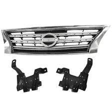 Front Shell Silver Insert W/ Chrome Grille  FIT FOR 2013 2014 2015 Nissan Sentra