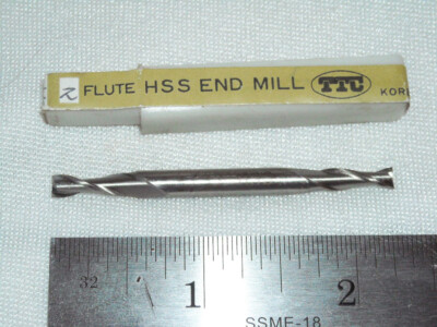 NEW FLUTE TTC HSS DOUBLE END MILL  2 FLUTE 1/8 X 3/16  KOREA REGULAR