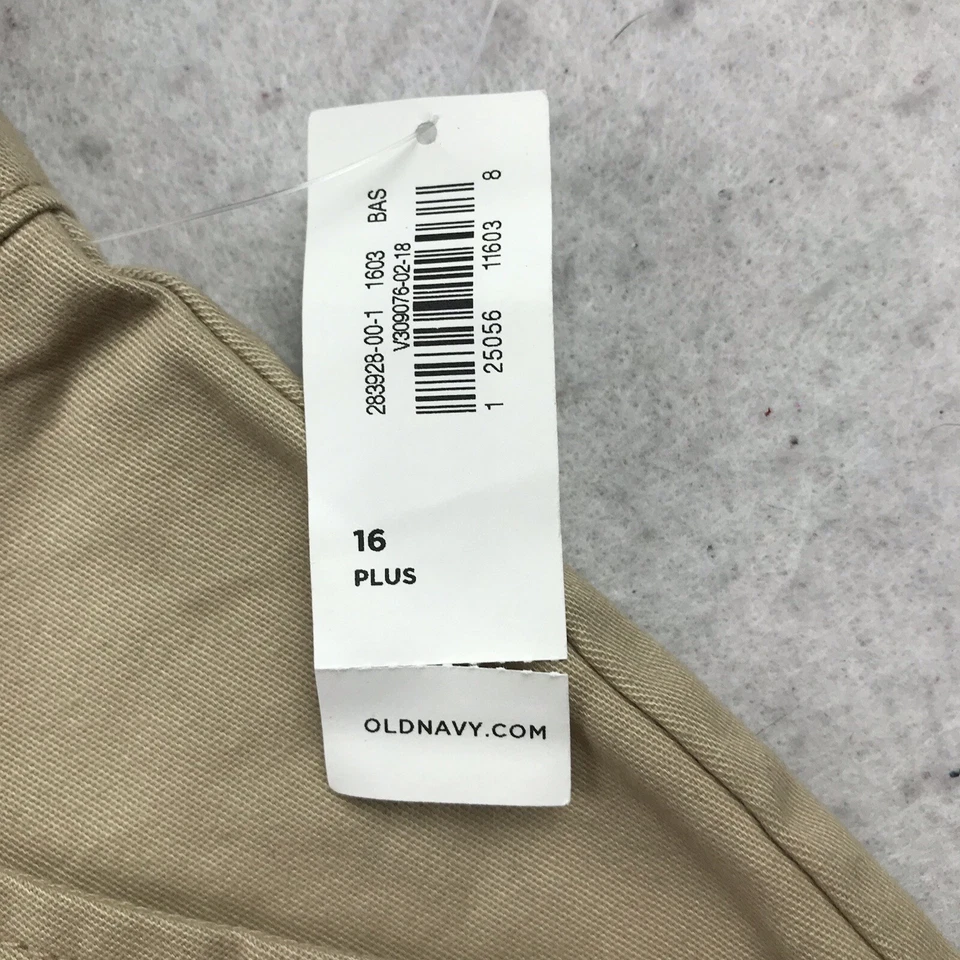 Old Navy Pants Girls 16 Plus Rolled Oats Beige Uniform Skinny Leg Adjustable NWT - Image 3 of 4