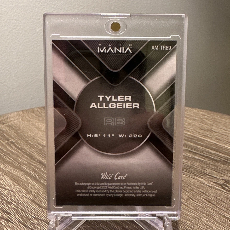 2022 Wildcard Auto Mania Tyler Allgeier Falcons 6/6 - Image 2 of 2