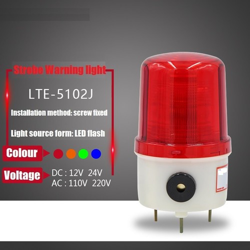 Small strobe warning light, sound and light alarm, LED signal light with buzzer - Picture 2 of 9