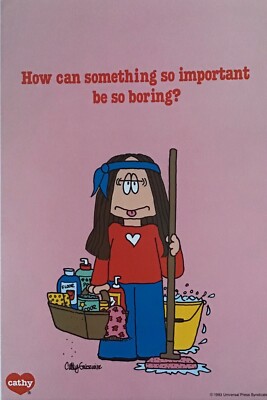 Cathy Poster Vintage 1982 New - How Can Something So Important Be So Boring
