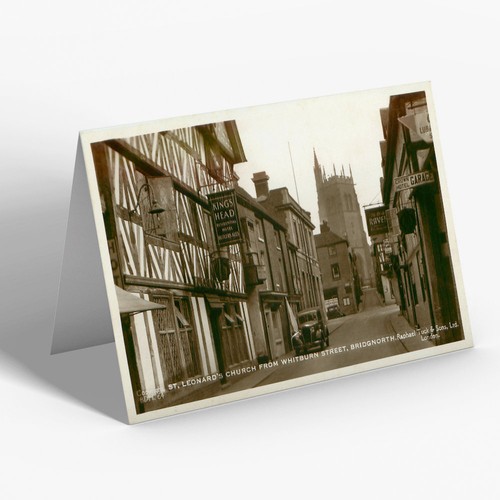 GREETING CARD Vintage Shropshire St Leonards Church from Whitburn