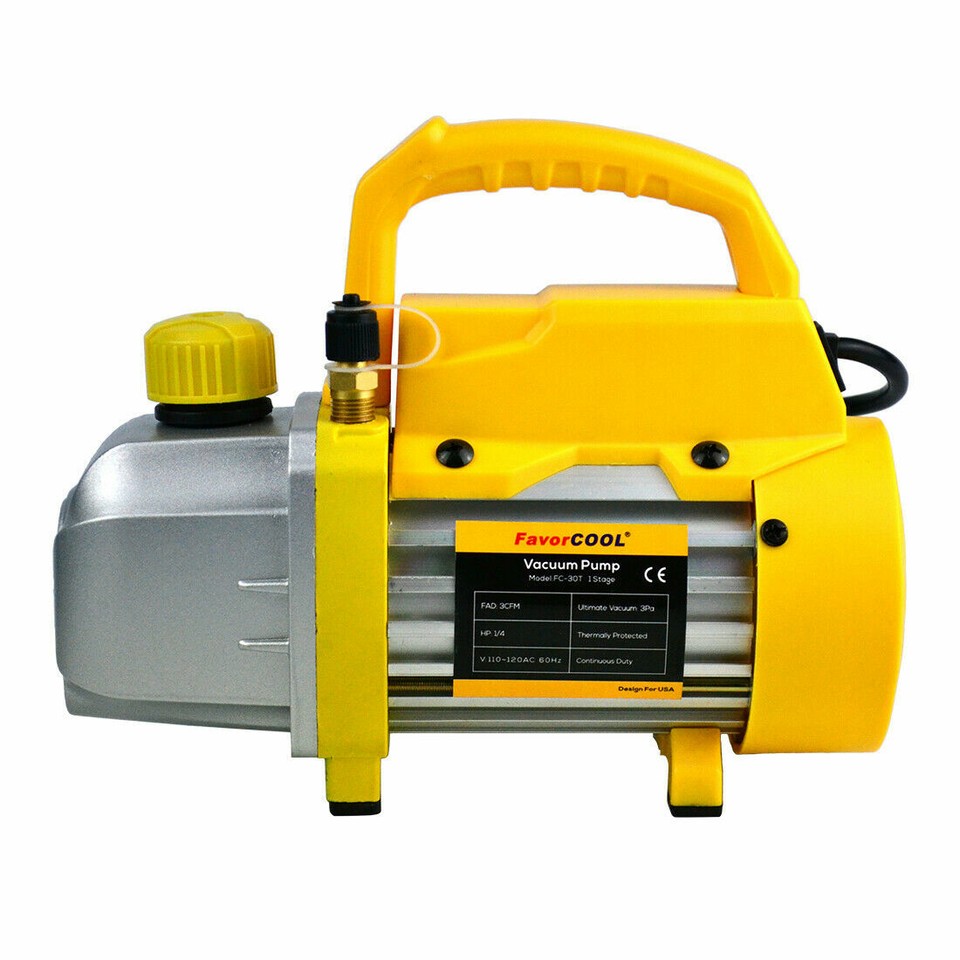 FAVORCOOL FC-30T 3CFM 1/4HP Vacuum Pump for HVAC Car A/C Charge R410A