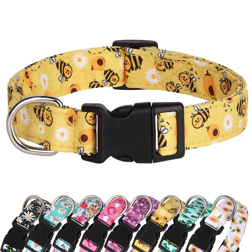 Floral Flower Dog Collar Adjustable for Small Medium Large Dogs Adjustable Nylon - 第 1/28 張圖片