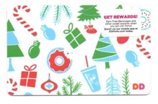 Dunkin Donuts Christmas Tree Candy Canes Lights Gift Card No $ Value Collectible