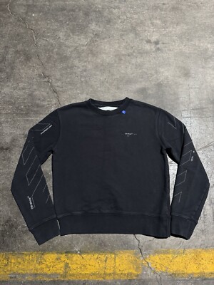 OFF-WHITE Unfinished Arrows Sweatshirt Size Small Black Diagonal Virgil  Abloh