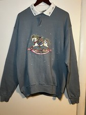Vintage Gopher Sport Collared Sweatshirt Carousel Women  s Large Granny Core NWT
