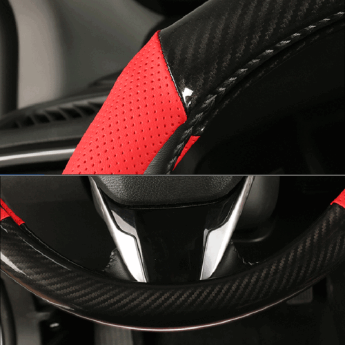 Anti-Slip Carbon Fiber Leather Car Steering Wheel Cover For Toyota Fortuner 2015 - Picture 7 of 10