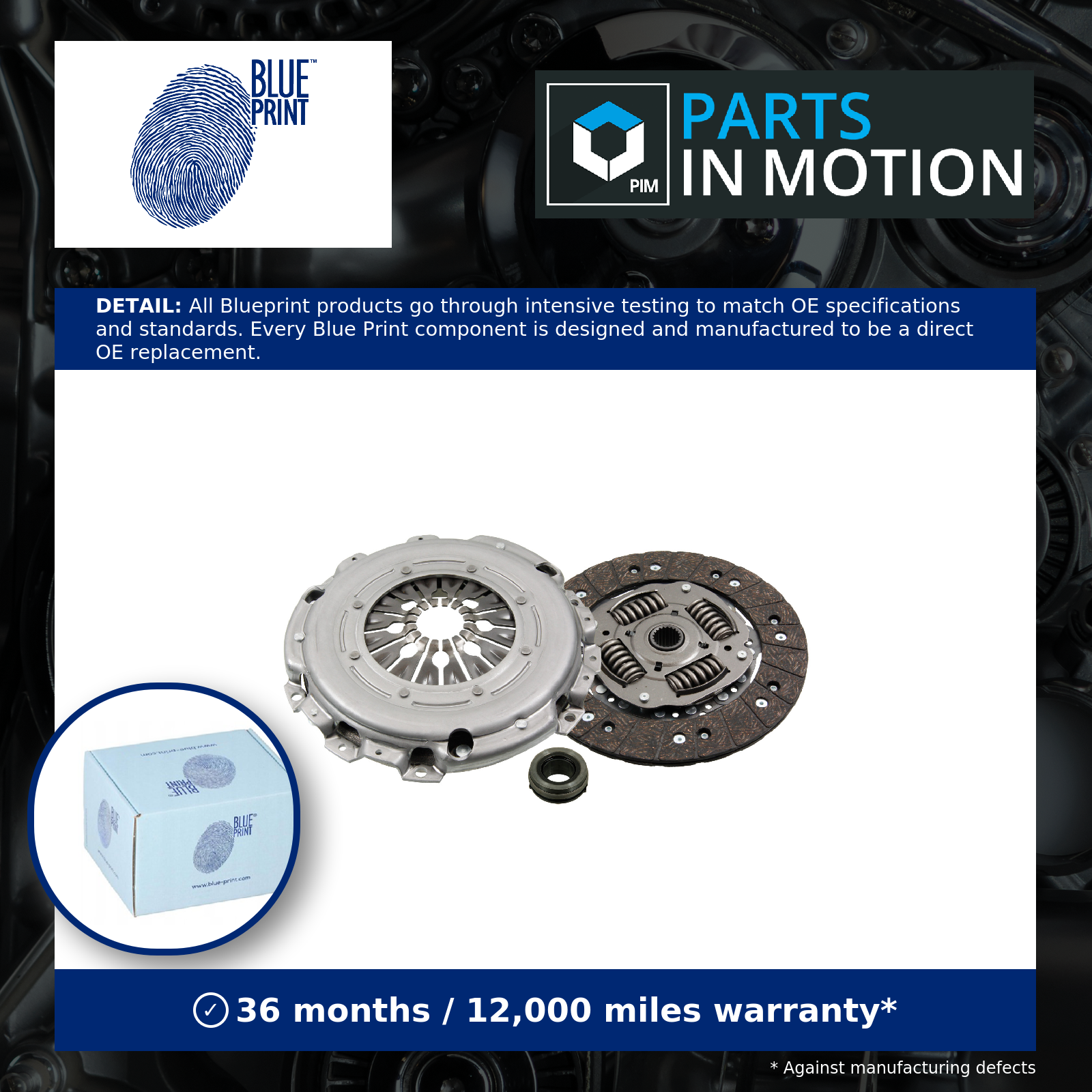 Clutch Kit 3pc (Cover+Plate+Releaser) fits PEUGEOT BOXER 2.2D 2006 on Blue Print