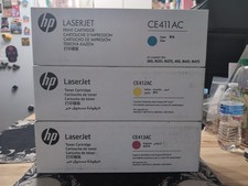 Lot of 3 Genuine OEM HP C/Y/M Toner CE411AC CE412AC CE413AC Cyan Yellow Magenta