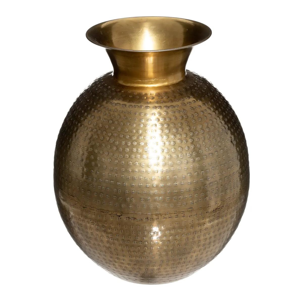 Vase en métal Oasis doré de 40cm chic pour salon chaleureux