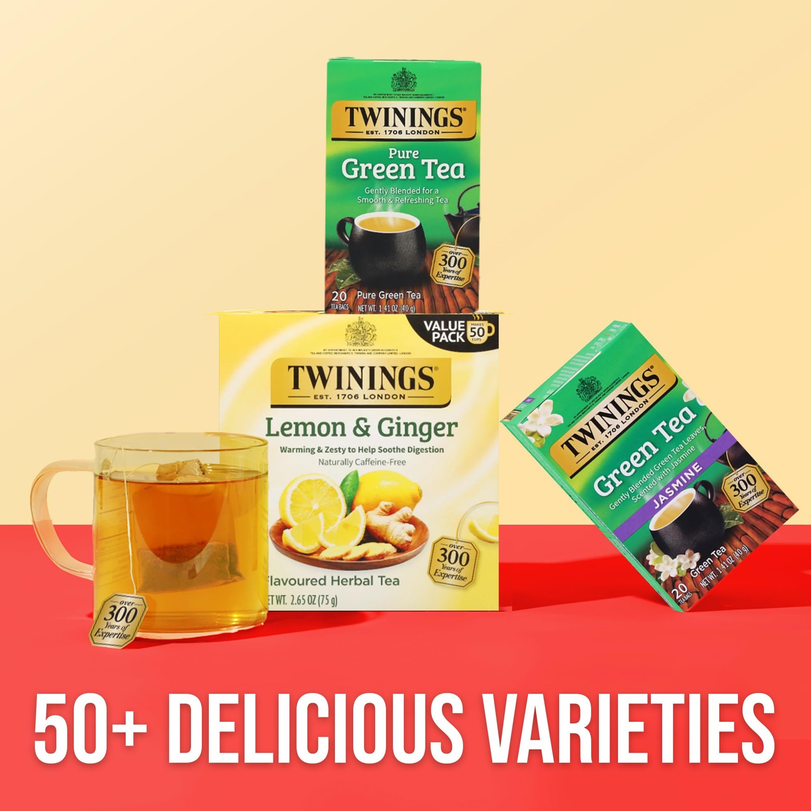 Twinings Green Tea With Jasmine Individually Wrapped Bags, 20 Count (P