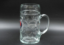 Paulaner M&uuml;nchen Bierglas Glas Krug Humpen 1 L. Vintage H 20 cm
