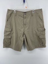 Wrangler Classic Cargo Shorts Mens Size 38 Beige Tan 10 Inseam Fast Shipping
