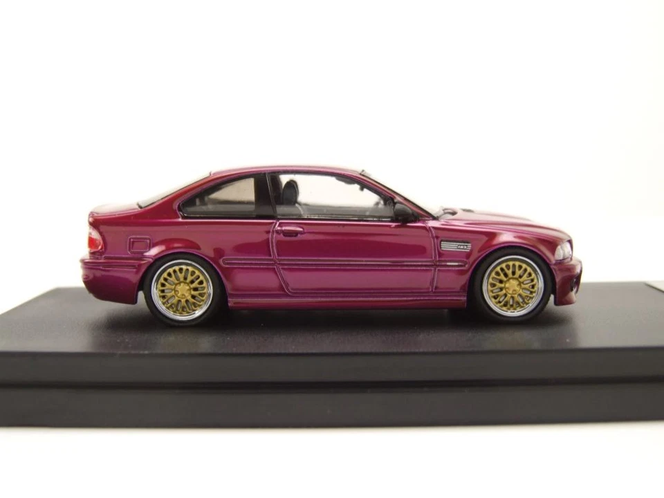 BMW E46 Viola Con Cerchi BBS Modellino 1:64 Stance Hunter - Immagine 4 di 4