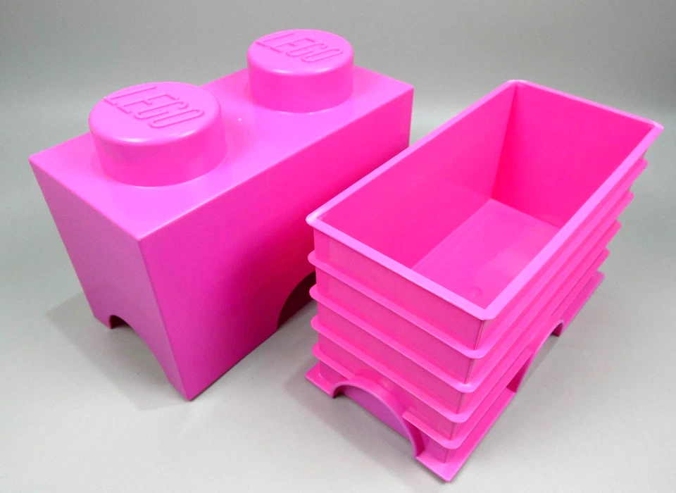 Lego Storage Box 2 Spot - Pink 2012 - (25 x 18cm) - Very Good Condition - Image 3 of 4