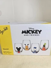 NIB Disney Mickey & Friends JoyJolt Squad Drinking Glasses Set of 4 | 14.5 oz...