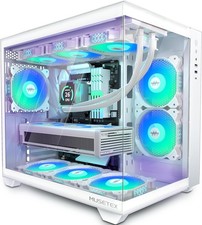 MUSETEX ATX PC Case 6 PWM ARGB Fans 360MM RAD Support Type C Pure White