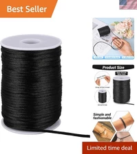 Versatile 3mm Black Satin Beading Cord - 55 Yards for DIY Crafts & Jewelry