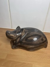 Soapstone Brown and Black Hippo Figurine