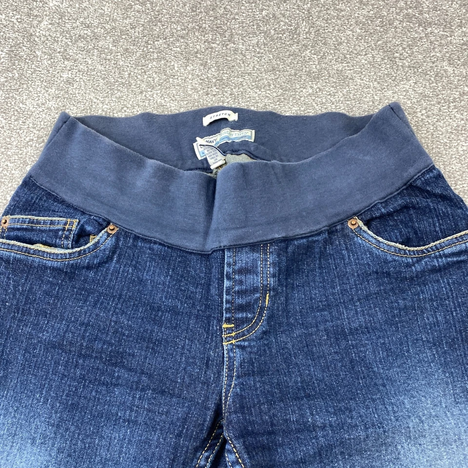 Old Navy Maternity Stretch Pull On Bootcut Jeans Small Low Rise Dark Wash - Image 2 of 4