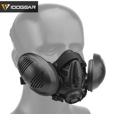 Media máscara facial respirador bilateral táctico IDOGEAR pieza facial máscara de caza equipo