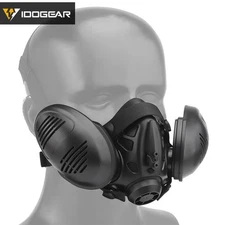 IDOGEAR Tactical Bilateral Respirator Half Face Mask Facepiece Hunting Mask Gear