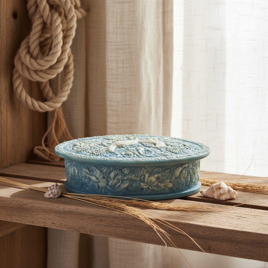 Vintage Genuine Incolay Stone Oval Jewelry Box With Birds of