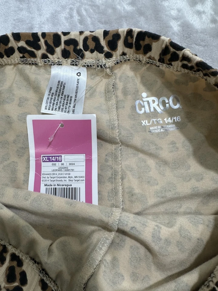 Circo Leggings Girls Size XL 14/16 Leopard Print Black Tan Brand New With Tags - Image 3 of 4