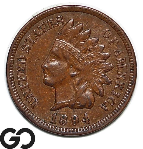 1894 Indian Head Cent Penny, Nice AU Better Date