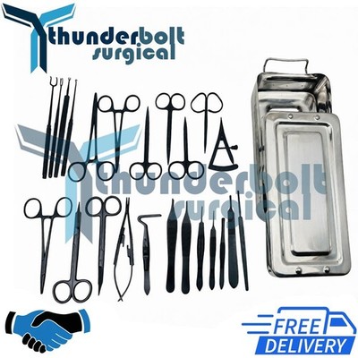 Blepharoplasty Instruments Set - Black | Plastic & Eye Surgery Kit with Box