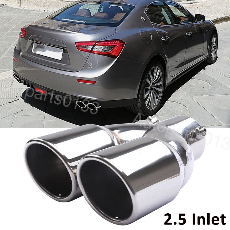 Rear Car Dual Exhaust Muffler Tip Tail Pipe Steel For Maserati Ghibli Sedan
