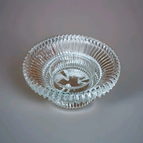 VINTAGE CLEAR BOTTOM FOR A FAIRY LAMP WORKS WITH FENTON, RIBBED GLASS EXCELLENT