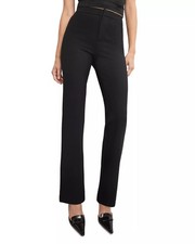 158 Good American Soft Stretch Ponte Straight Trousers Women's Size 6 Black